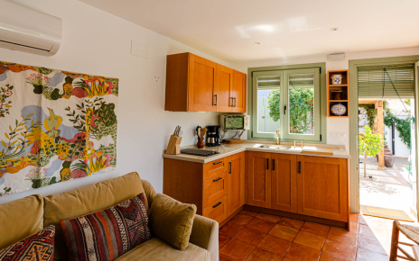 The annexe opens directly to pool area and main house